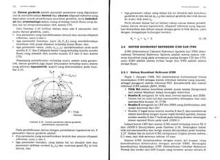 40 Geodcsi SuteLtt
tik. Datum geodetik adalah sejumlah parameter yang digunakan
untuk mendefinisikan bentuk dan ukuran ellipsoid referensiyang
digunakan untuk pendefinisian koordinat geodetik, serta keduduk-
an dan orientasinga dalam ruang terhadap tubuh Bumi yang da-
lam hal ini direpresentasikan oleh sistem CTS.
Dari Gambar 2.24 terlihat bahwa akan ada 8 parameter dari
suatu datum geodetik, yaitu :
. dua parameteryang mendefinisikan bentuk dan ukuran ellipsoid
referensi, yaitu a dan f,
. tiga parameter translasi, yaitu (X",Y o,Zol yang mendefinisikan
koordinat titik pusat ellipsoid terhadap pusat Bumi, dan
. tiga parameter rotasi, yaitu (e*,e",e,) mendefinisikan arah-arah
sumbu X, Y, dan Z ellipsoid dalam ruang terhadap sumbu-sumbu
Bumi yang diwakili oleh sumbu-sumbu X,Y dar, Z dari sistem
CTS.
Disamping pendefinisian terhadap suatu sistem yang geosen-
trik, datum geodetik juga dapat dinyatakan terhadap suatu sistem
yang sifatnya toposentrilc, seperti yang diilustrasikan pada Gam-
bar 2.25.
(€o,no)
No
YE
P = Titik
Datum
Gambar 2.25 Contoh parameter datum geodetik
(pendekatan toposentrik)
Pada pendefinisian datum dengan pendekatan toposentrik ini, 8
parameter datum geodetik adalah:
. dua parameteryang mendefinisikan bentuk dan ukuran ellipsoid
referensi, yaitu a dan f,
. tiga parameter translasi, yang dalam hal ini diwakili oleh dua
parameter defleksi vertikal ((o,qo) dan undulasi geoid (No) di titik
datum, dan
ZE
.tslr'rrr Krtrrrrlurrrl
. tiga parameter rotasi, yang dalam hal ini diwakili oleh koorclinal
geodetik di titik datum (9o,l.o) dan asimut geodetik dari titik datum
ke suatu titik awal oo.
Perlu dicatat dalam ha1 ini bahwa cukup umum dalam pendefi-
nisian datum secara toposentrik, ellipsoid referensi yang diguna-
kan diimpitkan dan dibuat sejajar dengan geoid di titik datum, yaitu
dengan mengadopsi hubungan berikut:
No= (o= tto: O (2.18)
2.6 SISTEM KOORDINAT REFERENSI ICRS DAN ITRS
ICRS (.International Celestial Reference Sgstem) dan ITRS (Inter-
national Terrestial Reference System) adalah sistem-sistem refe-
rensi koordinat yang pada prinsipnya analog dengan CIS dan CTS,
yaitu ICRS adalah sistem terikat langit dan ITRS adalah sistem
terikat Bumi.
2.6.L Sistem Koordinat Referensi ICRS
Sejak 1 Januari 1998, IAU (International Astronomical Union)
menetapkan ICRS sebagai sistem referensi selestial yang standar,
sebagai pengganti sistem referensi FK5. Karakteristik dari sistem
referensi ICRS adalah UERS, 2000]:
. Titik Nol sistem koordinat adalah pusat massa (barycenter)
dari sistem Matahari dalam kerangka relativitas.
. Sumbu-X mengarah ke titik semi (uernal eqtinoxl dari IERS.
Dalam hal ini nilai nol dari asensiorekta ditetapkan dari nilai
asensiorekta kuasar 3C 2738.
. Sumbu-Zrnengarah ke CEP dari IERS yang didefinisikan oleh
model konvensi dari IAU.
. Sumbu-Y tegak lurus sumbu-sumbu X dan Z, dan membentuk
sistem koordinat tangan- kan an (ig ht-hande d sg stem) ; dimana
sumbu-sumbu X dan Y terletak pada bidang ekuator menengah
(mean eqtatofl Bumi pada epok J2OOO.O.
Lokasi kutub CEP dari sistem ICRS relatif terhadap kutub FK 5
dan J20O0.O ditunjukkan pada Gambar 2.26. Sedangkan lokasi
titik nol asensiorekta dari ketiga sistem ditunjukkan pada Gambar
2.27 . Dalam hal ini kutub ICRS mempunyai tingkat presisi sekitar,
O, 1 mas, dan titik seminya sekitar 10 mas.
Sistem ICRS direalisasikan dengan suatu set kuasar yang
koordinatnya ditentukan dengan metode VBBI. Kerangka
koordirratnya dinamakan ICRF (International Celestial Reference
Framel dan terdiri dari 608 kuasar yang tersebar secara merata di
.il
 