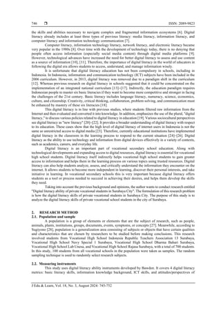 Digital literacy ability of private vocational students in Surabaya ...