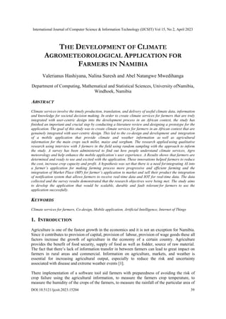 The Development of Climate Agrometeorological Application for Farmers ...