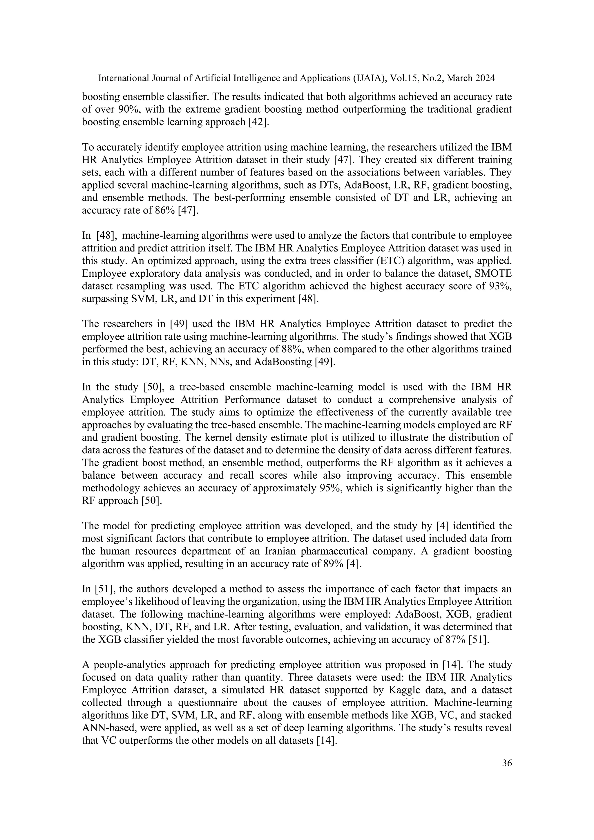 EMPLOYEE ATTRITION PREDICTION USING MACHINE LEARNING MODELS: A REVIEW ...