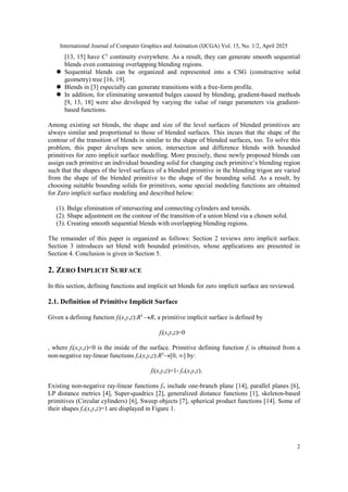 IMPLICIT SET BLENDS WITH BOUNDED PRIMITIVES FOR ZERO IMPLICIT SURFACE | PDF
