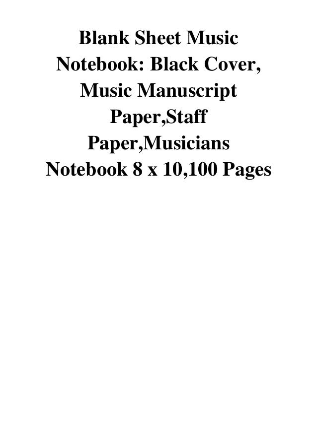 Blank Sheet Music Notebook Blank Sheet Music Notebook Black Cove 
