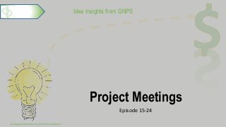 Idea Insights from GNPS
Project Meetings
Episode 15-24
www.globalnpsolutions.com/idea-incubator/
1
 