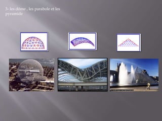 3- les dôme , les parabole et les
pyramide
 