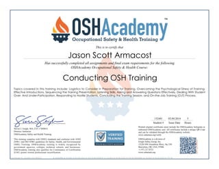 Conducting OSH Training
