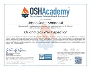 Oil and Gas Well Inspection
