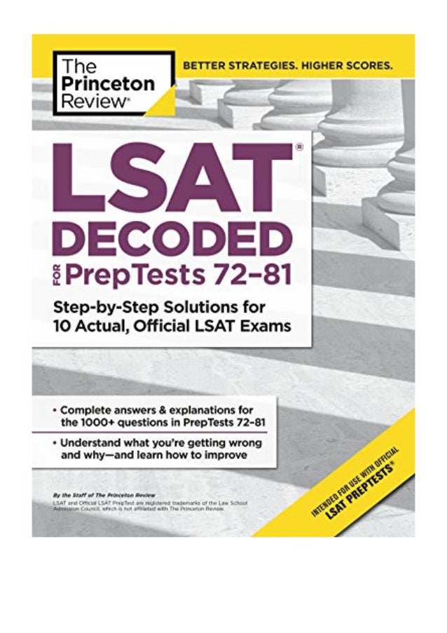 LSAT Decoded PDF - Princeton Review Step-by-Step Solutions for 10 Ac…