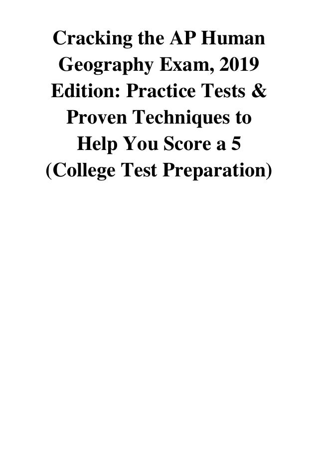 Cracking the AP Human Geography Exam, 2019 Edition PDF Princeton
