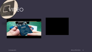 VIDEO
15 October 2015 RFID & APPLICATION 14
 