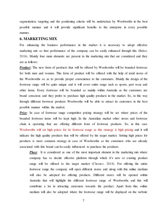Marketing assignment on woolworths