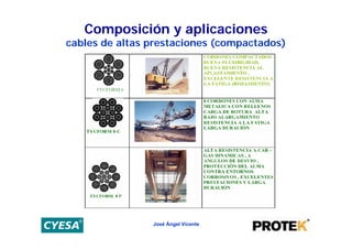 Composición y aplicaciones
cables de altas prestaciones (compactados)




                José Ángel Vicente
 