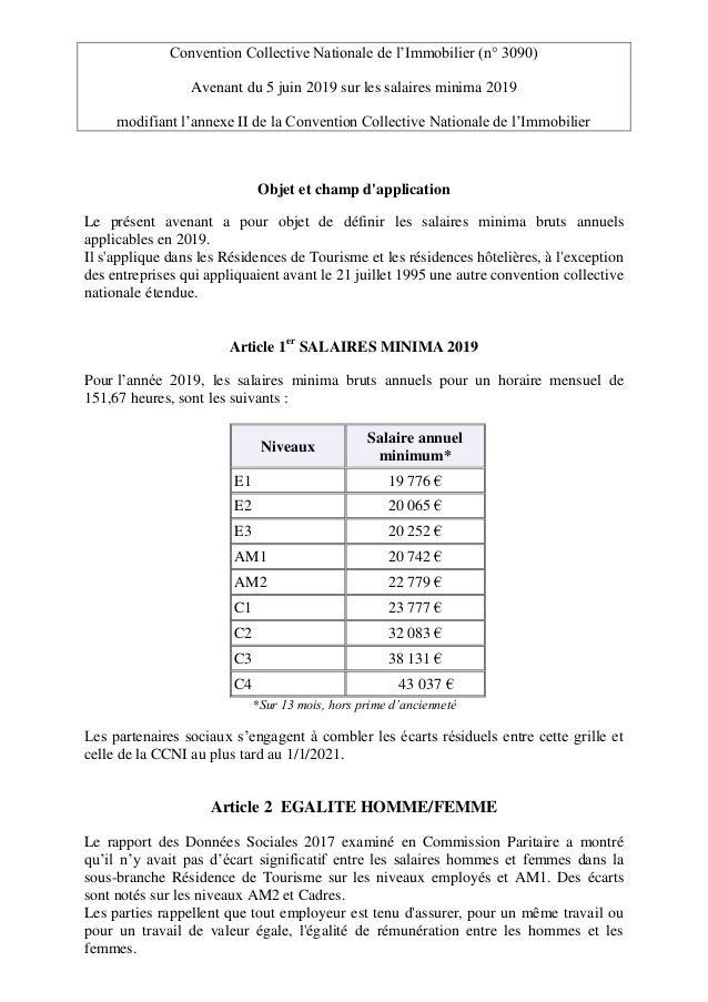 1527 Avenant Salaires Residences