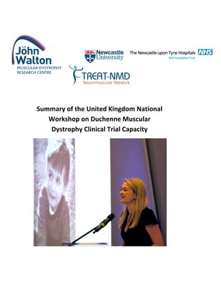  
	
  
	
  
	
  
	
  
Summary	
  of	
  the	
  United	
  Kingdom	
  National	
  
Workshop	
  on	
  Duchenne	
  Muscular	
  
Dystrophy	
  Clinical	
  Trial	
  Capacity	
  
	
  
	
  
 