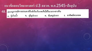 แนวข้อสอบวิทยาศาสตร์ ป.3 สสวท. พ.ศ.2545-ปัจจุบัน
48.
 