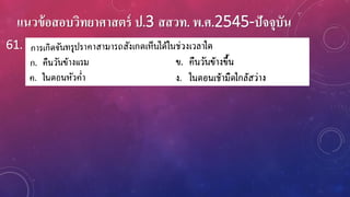 แนวข้อสอบวิทยาศาสตร์ ป.3 สสวท. พ.ศ.2545-ปัจจุบัน
61.
 