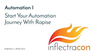 Automation 1
Start Your Automation
Journey With Rapise
@Inflectra | #InflectraCon
 