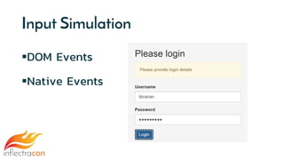 Input Simulation
DOM Events
Native Events
 