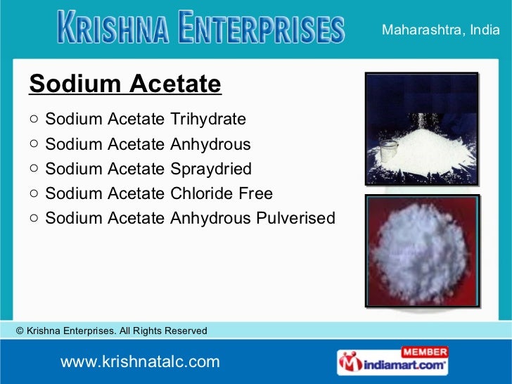 Sodium Acetate by Krishna Enterprises Mumbai