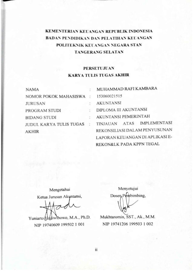 Tinjauan Atas Implementasi Rekonsiliasi Dalam Penyusunan Laporan Keua