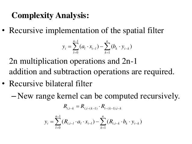 recursive bilatera filtering