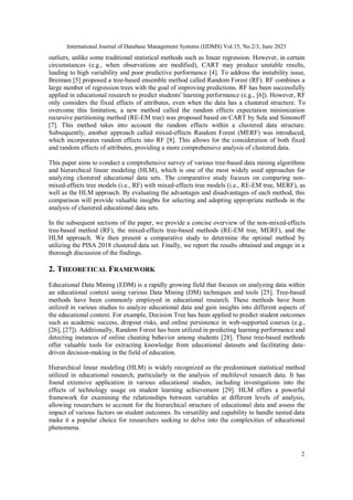 Database Instability A Comparative Analysis of Data Mining Methods and Hierarchical Linear ...