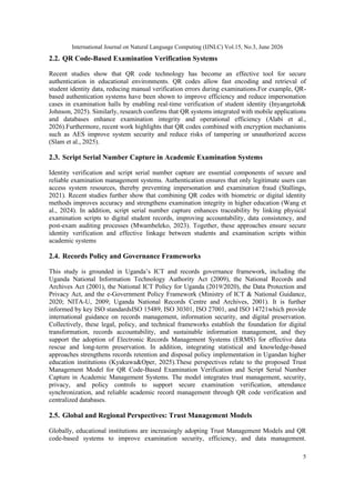 INTEGRATED TRUST MANAGEMENT MODEL FOR QR-BASED EXAMINATION VERIFICATION ...
