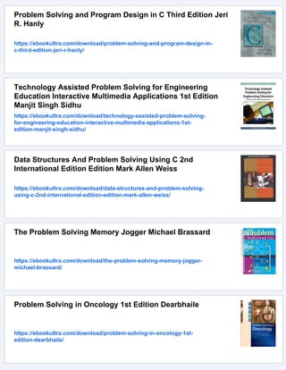 Engineering Problem Solving with C Delores M. Etter | PDF
