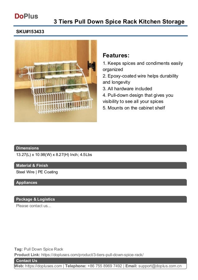 153433 Pull Down Spice Rack