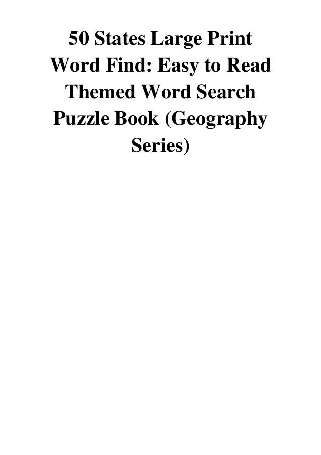 50 States Large Print Word Find Lil Book Club Easy To Read Theme