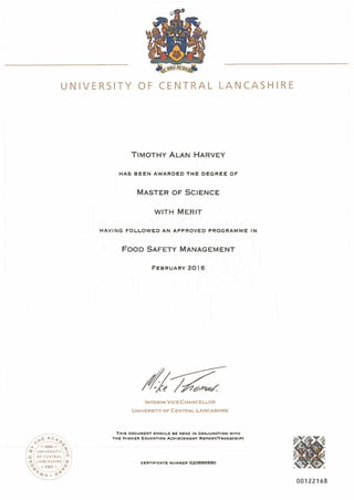 2016-02-29 Master of Science Degree-Food Safety Management