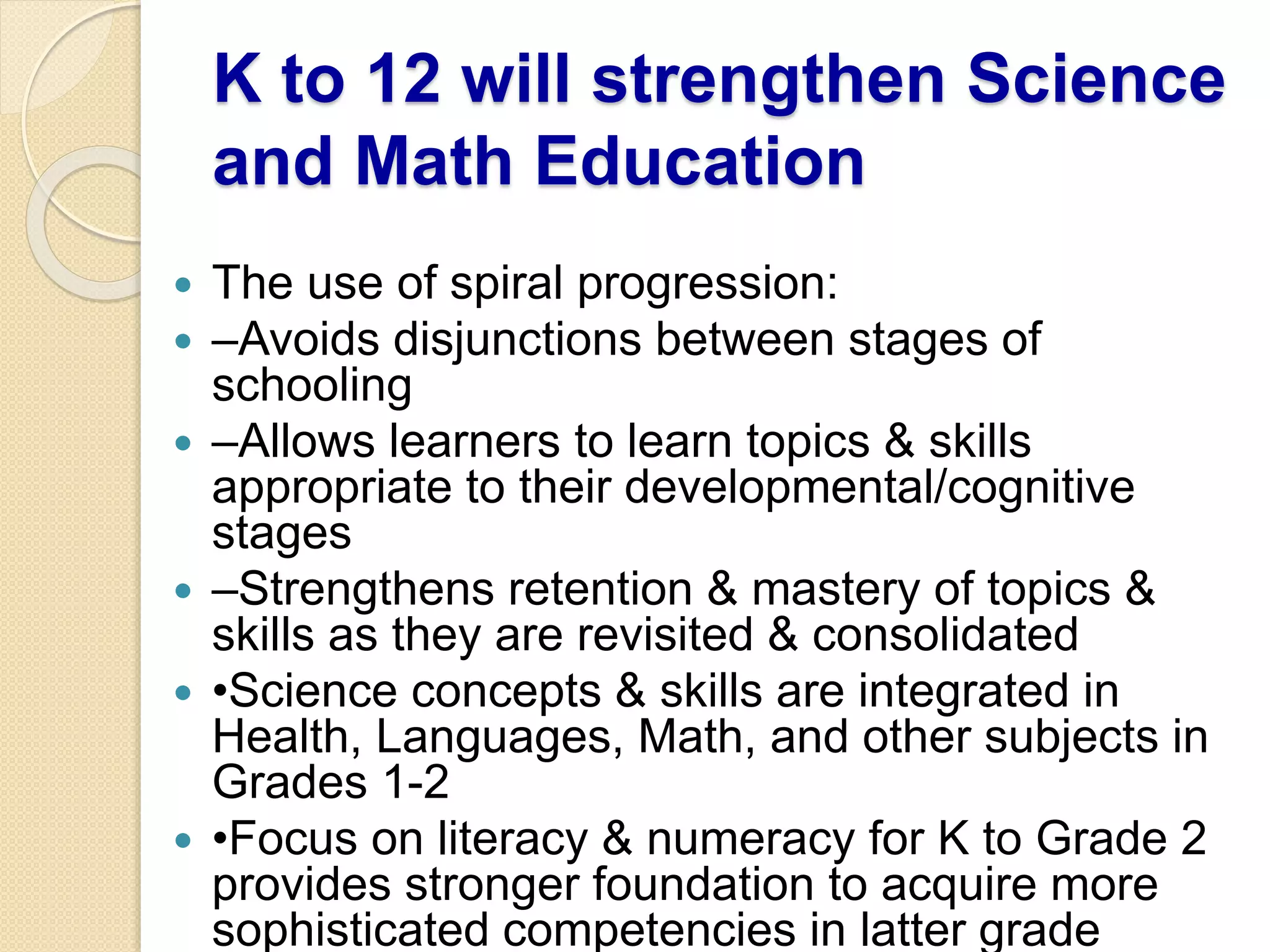 K to 12 CURRICULUM FOR BASIC EDUCATION | PPTX