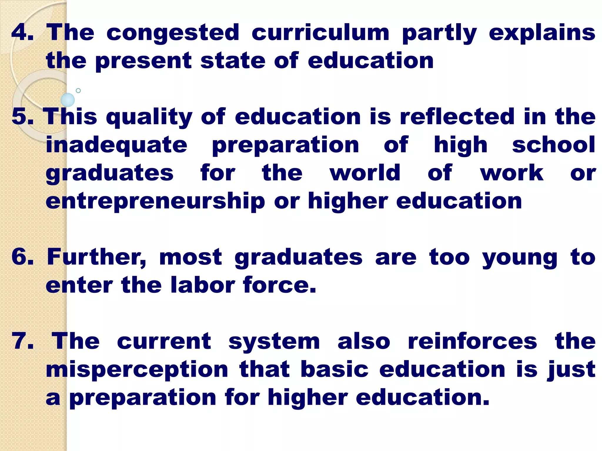 K to 12 CURRICULUM FOR BASIC EDUCATION | PPTX