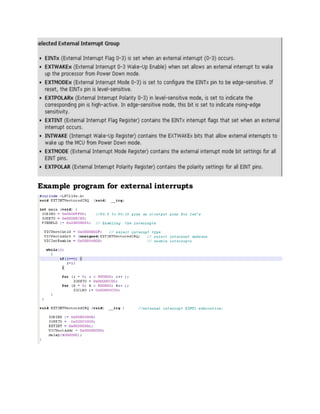 Example program for external interrupts
 
