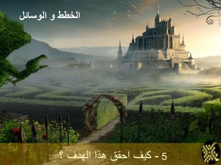 ‫الوسائل‬ ‫و‬ ‫الخطط‬
5-‫؟‬ ‫الهدف‬ ‫هذا‬ ‫احقق‬ ‫كيف‬
 