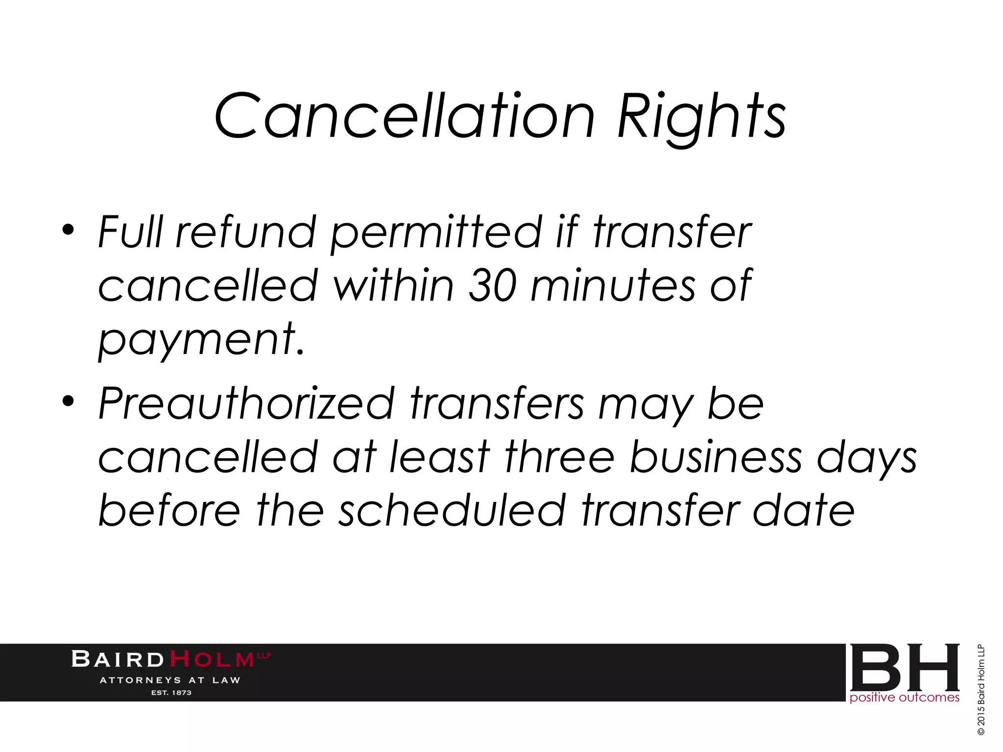 Cfpb S Regulation E Remittance Transfer Rule 2015 Update Ppt