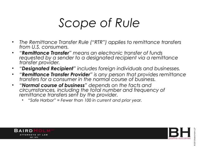 Cfpb S Regulation E Remittance Transfer Rule 2015 Update Ppt