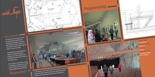 The Iranian Art and Islamic Center
will target people with different
cultures to get together and learn
about Islamic art and architecture.
The project includes Prayer Hall, Art
Gallery, Library and Cafe.
The goal was to provide different
spaces for different education
programs and serve Muslim and
non-Muslim community members in
the Boston area.
The concept for this design is kaba.
This design is inspired by the cubic
shape of kaba and the geometric
praying spaces around the kaba.
Educational
DN
U
3' - 2"
3'-2"
6' - 4"
6'-4"
5
-0"
4' - 0"
4'-0"
11'-0"
11' - 0"
25' - 9 7/8"
- 0"
6'-0"
6' - 0"
135.00°
135.00°
135.00°
135.00°
8"
12' - 6"
9'-0
1/2"
6'-0"
22'-3"
22'-71/2"
120.00°
120.22°
135.00°
135.00°
7' - 5 1/8"
5' - 8"
4' - 1"
46' - 10"
13' - 0"
27'-21/4"
33' - 8 7/8"
9' - 6"
3' - 6"
10' - 6" 6' - 0 1/2"
5' - 0"
3' - 0"
"
Kids Room
203
Men Pray Area
206
Women Pray Area
207
Men Coridor
201
203
B
203
A
204
A
202
A
A
A
A
A
3' - 2"
3'-
7'-0"
4'-10"
2'-2"
2' - 2"
10' - 0"
8'-21/2"
I-410
5
I-410
-
2
3
I-410
1
-
2
I-501
I-410 4
3
I-501
1'-0"
1' - 2 3/4"
2' - 3 1/2"
4' - 0"
1' 0"2 DTL2
1/2 GLASS
WOODEN SHIMS
GIBSON BOARD
AIR VENT
2X4 BASE
CARPET
PADDING
SUBFLOOR
2X12 STUD
ISOLATION
AIR DUCT
Programming
Project type:
Educational
Square Footage:
25000 sf
Location:
Boston
Education Level:
Graduate school
M.S. Project
Research In this design, the concept will be demonstrated through free
ﬂowing and open interior spaces and a geometrical glass
structure that represents circulation and transparency.
 