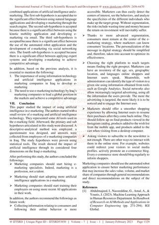 Impact of Artificial Intelligence on E marketing | PDF