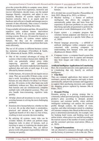 Impact of Artificial Intelligence on E marketing | PDF
