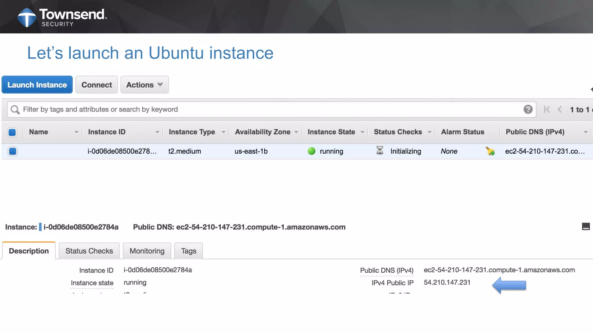 Let’s launch an Ubuntu instance
 