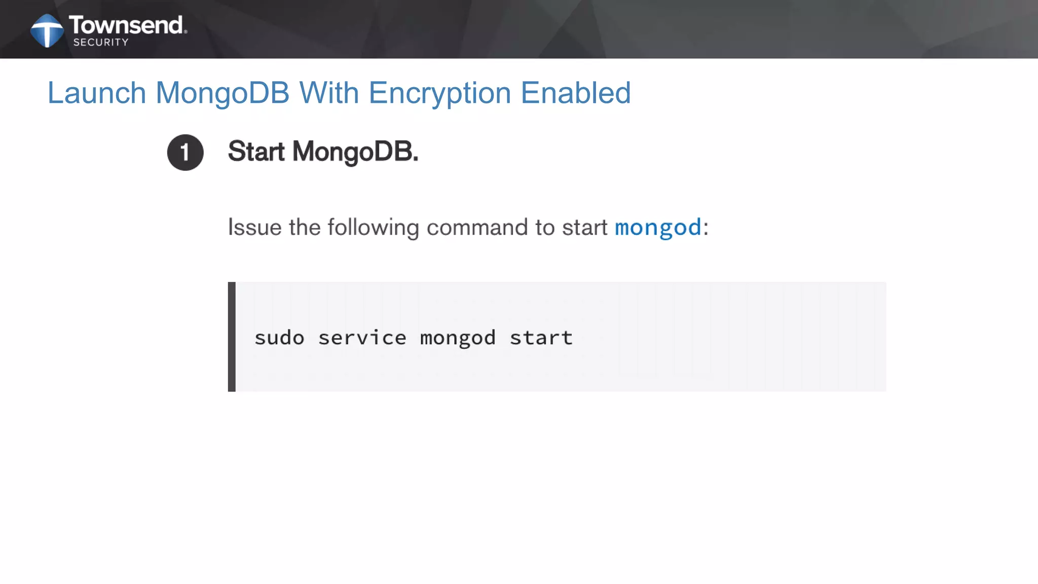 Launch MongoDB With Encryption Enabled
 