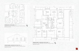 1
FURNITURE FLOOR PLAN: N.T.S.
Commercial Space Planning: Greenway Financial Office
Manually Drafted
LONGITUDINAL DESIGN SECTION CUT: N.T.S.
Commercial Space Planning: Greenway Financial Office
Manually Drafted
DIMENSIONED CONSTRUCTION PLAN: N.T.S.
Commercial Space Planning: Greenway Financial Office
Manually Drafted
 