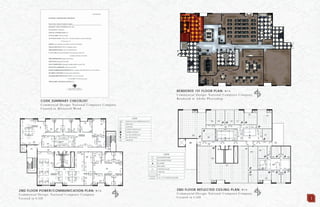 2ND FLOOR REFLECTED CEILING PLAN: N.T.S.
Commercial Design: National Computer Company
Created in CAD
RENDERED 1ST FLOOR PLAN: N.T.S.
Commercial Design: National Computer Company
Rendered in Adobe Photoshop
1
CODE SUMMARY CHECKLIST
Commercial Design: National Computer Company
Created in Microsoft Word
2ND FLOOR POWER/COMMUNICATION PLAN: N.T.S.
Commercial Design: National Computer Company
Created in CAD
 