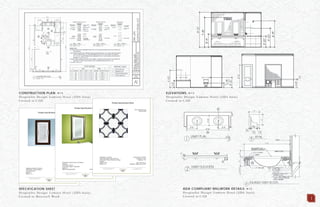 SPECIFICATION SHEET
Hospitality Design: Lumiere Hotel (ADA Suite)
Created in Microsoft Word
CONSTRUCTION PLAN: N.T.S.
Hospitality Design: Lumiere Hotel (ADA Suite)
Created in CAD
ADA COMPLIANT MILLWORK DETAILS: N.T.S.
Hospitality Design: Lumiere Hotel (ADA Suite)
Created in CAD
TAILS: N.T.S.
ELEVATIONS: N.T.S.
Hospitality Design: Lumiere Hotel (ADA Suite)
Created in CAD
1
 