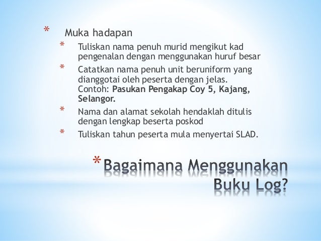 Contoh Buku Log Pengakap - Blogefeller