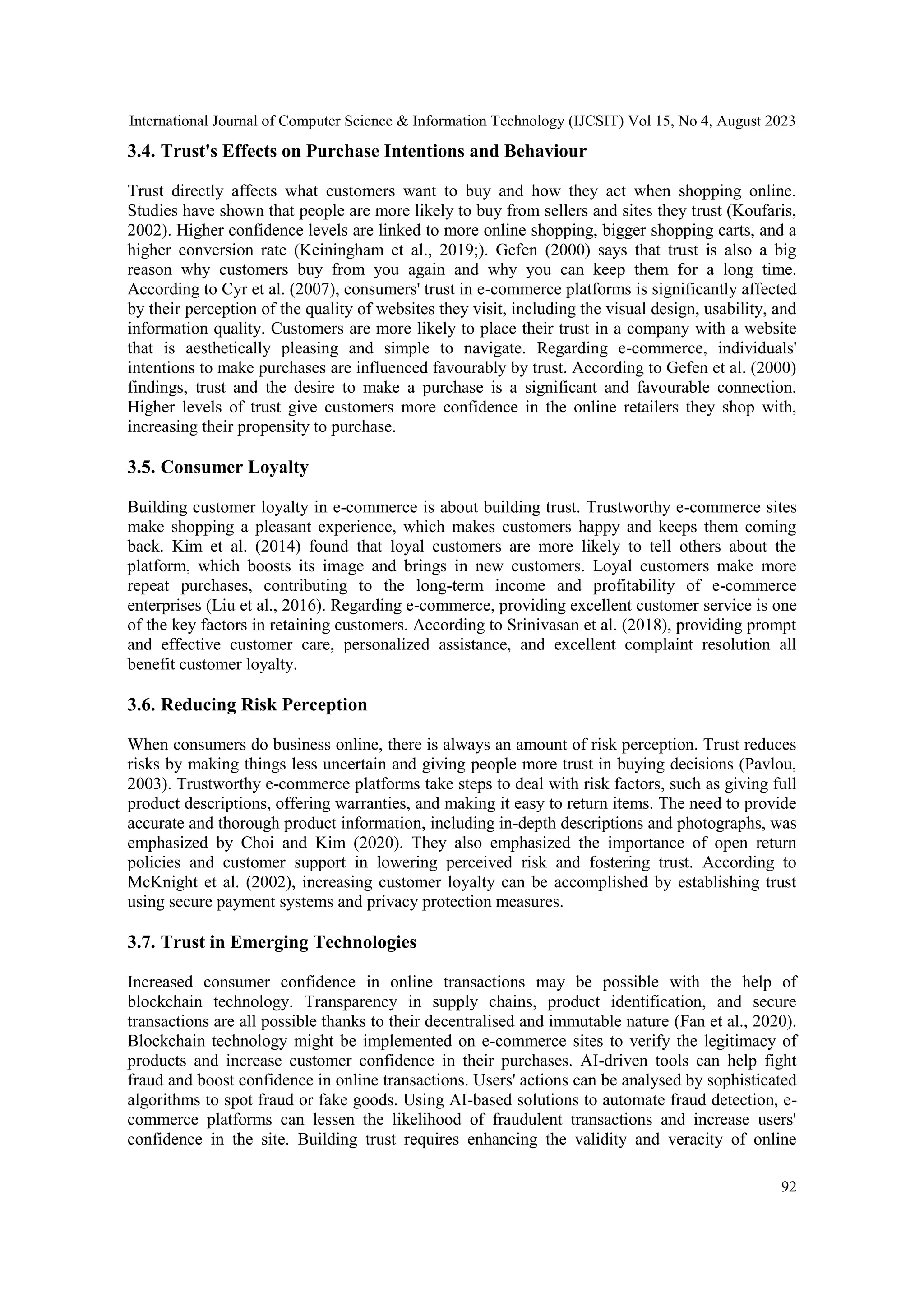 Understanding the Role of Customer Trust in E-Commerce | PDF