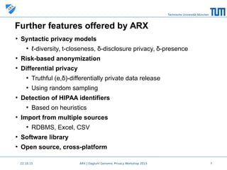 Engineering data privacy - The ARX data anonymization tool | PDF