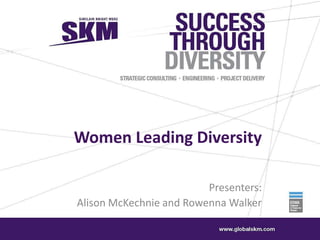 Women Leading Diversity

                         Presenters:
Alison McKechnie and Rowenna Walker
 