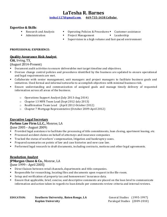 Latesha Barnes Resume 2016