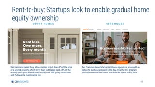 65
Rent-to-buy: Startups look to enable gradual home
equity ownership
D I V V Y H O M E S V E R B H O U S E
San Francisco-...